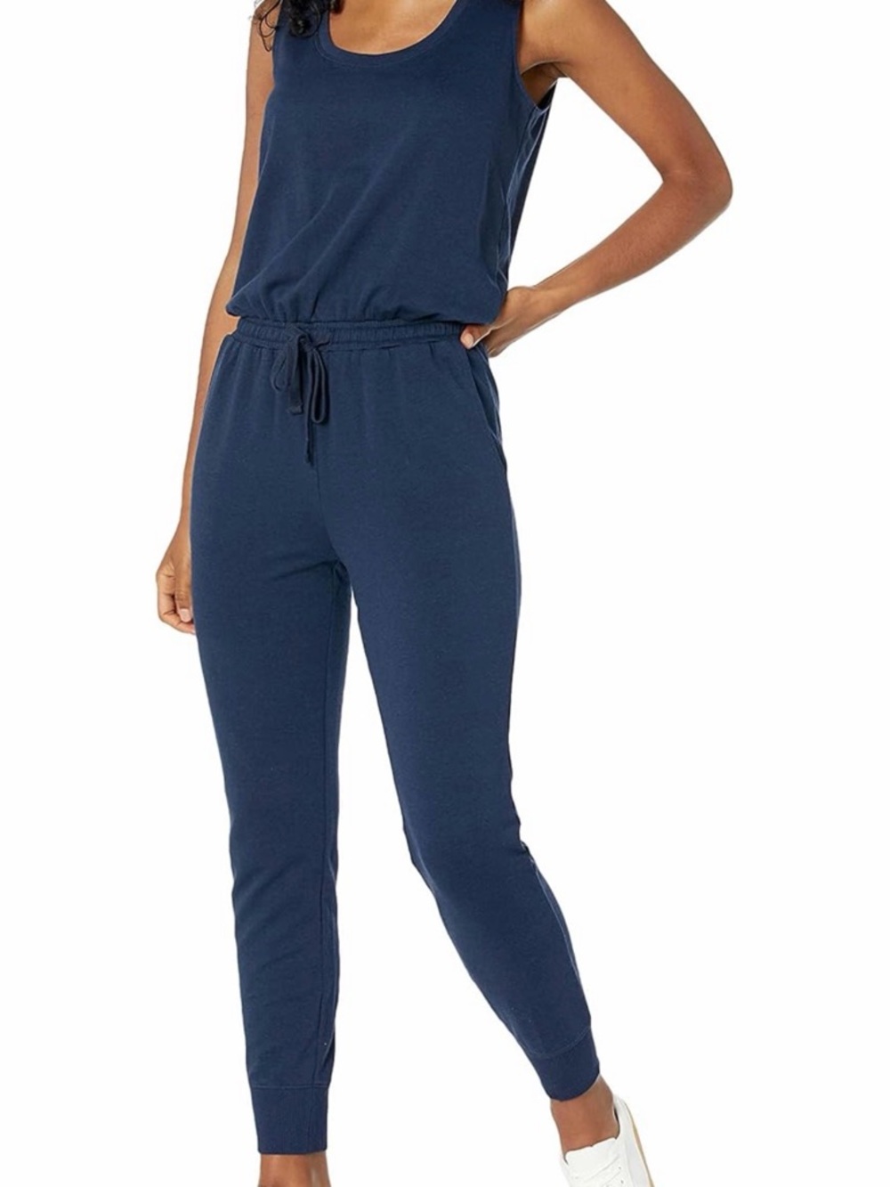 Amazon Essentials Navy Sleeveless Drawstring Jumpsuit